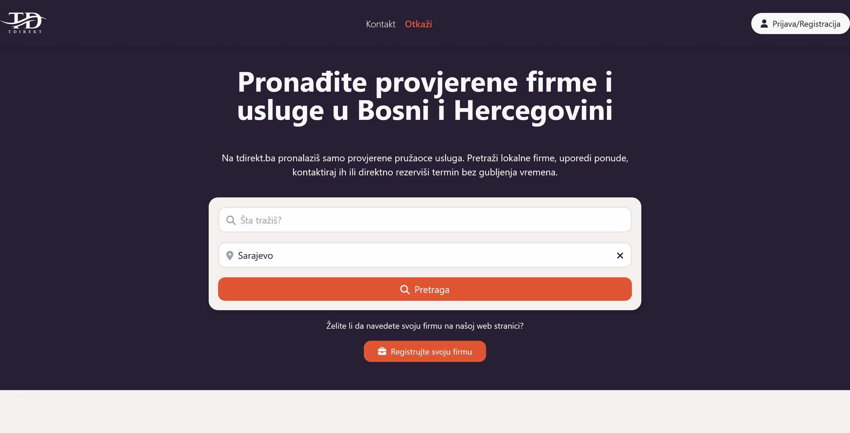 A screenshot of the hero section of this website
