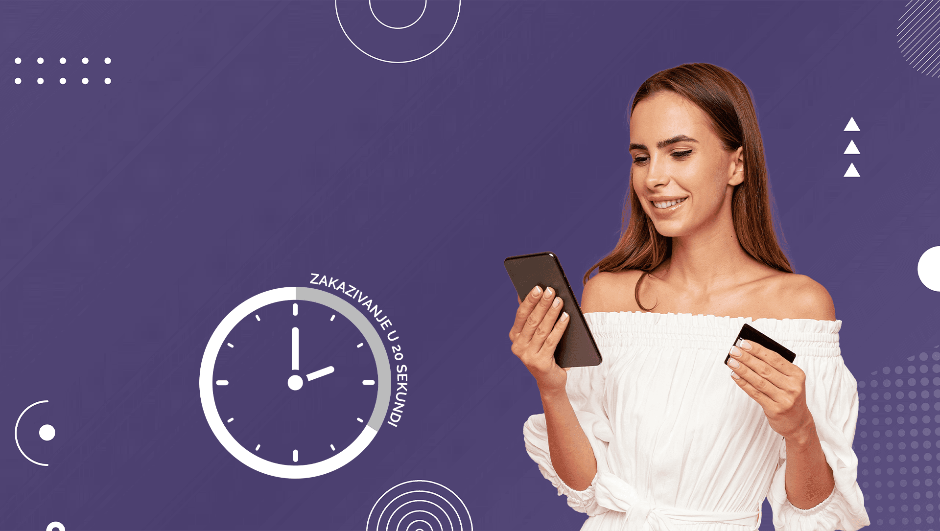 Visual with clock and woman